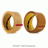 3M® Scotch® “372KS” Box Packing Tape, Transparent & Translucent Milky-Amber Ideal for High Strength Packaging, Solvent-type, Durable, w48mm×L50m, 박스포장용 테이프, 보급형