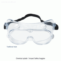 3M® Chemical Splash / Impact Safety Goggle & OTG Spectacle, Fit Well Over Glasses/Eyeware, Coated Clear PC LensWith Ventilation System(except OTG Spectacle), Anti-Fog · Scratch · UV 99.9%, 안경위에 겹쳐쓸수있는 다용도 보안경
