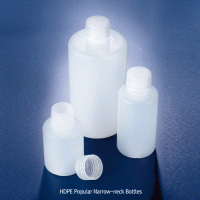 Azlon® 100~2,000㎖ HDPE Popular Bottle, with PP Screwcap, Narrow- & Wide-neckGood Chemical Resistance, Non-autoclavable, 105/120℃, HDPE 세구&광구병