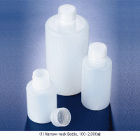 Azlon® 100~2,000㎖ HDPE Popular Bottle, with PP Screwcap, Narrow- & Wide-neckGood Chemical Resistance, Non-autoclavable, 105 120℃, HDPE 세구&광구병