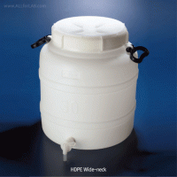 Azlon® 30~100 Lit HDPE Wide-neck Large Capacity Aspiration Bottle With Easy Fill Wide Aperture, HDPE 대광구/대용량 원형 아스피레이터 바틀
