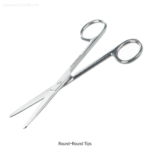 Bochem® Dressing Scissors, Rustproof Stainless-steel & Titanium, L130~160mm With 3-type Tips, Straight, Finished Surface, 연구용 가위