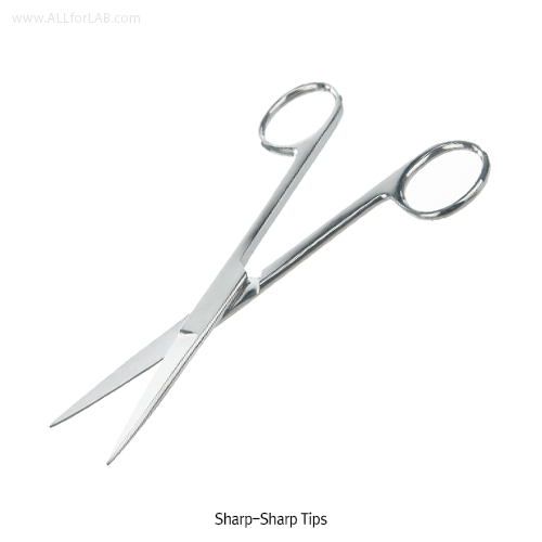 Bochem® Dressing Scissors, Rustproof Stainless-steel & Titanium, L130~160mm With 3-type Tips, Straight, Finished Surface, 연구용 가위