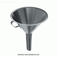 Bochem® High Grade Stainless-steel Standard Funnel, 60° Angled, Top Φ80~Φ250mm With Rim & Handle, Non-magnetic Stainless-18/10, Rust-free, 고품질 비자성 스텐 펀넬
