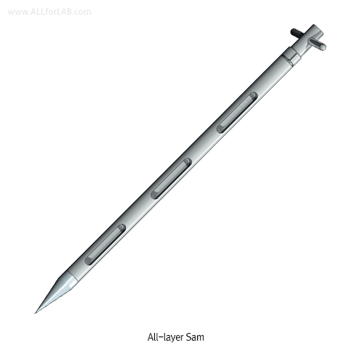 Burkle® Zone Sampler, for Powder & Grains, with Rotary Handle, Φ25mm, L 0.5~1.5m Made of Aluminum·Stainless-steel·PTFE, Autoclavable, 존 샘플러, 분말/곡물용