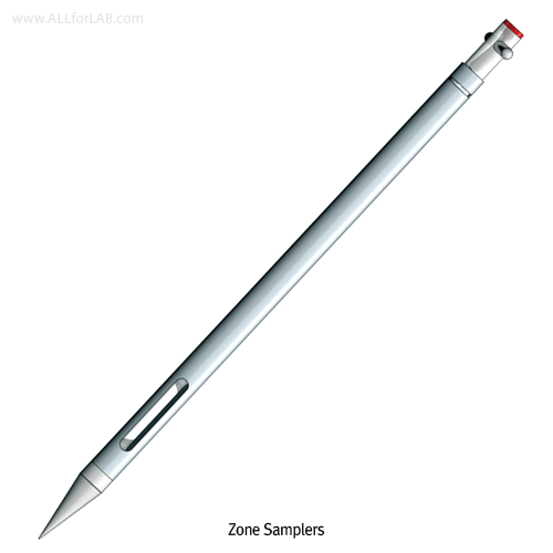Burkle® Zone Sampler, for Powder & Grains, with Rotary Handle, Φ25mm, L 0.5~1.5m Made of Aluminum·Stainless-steel·PTFE, Autoclavable, 존 샘플러, 분말/곡물용