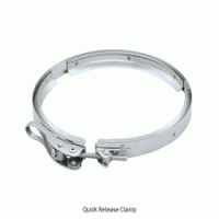 SciLab® Quick Release Clamp, Tensionable, for 45° DN Flanged Reactor Lids & Vessel With 3 Retaining Clips, Made of Rustless Stainless-steel, 45° DN-표준 플렌지용(반응조) 신속 클램프