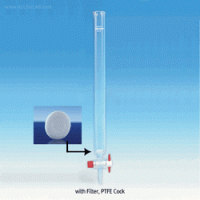 SciLab® DURAN glass Chromatography Column, with PTFE Stopcock boro Φ2.5mm With Effective tube id Φ10~Φ64, Height 200~1000mm, 크로마토그래피 칼럼