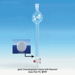SciLab® DURAN glass Chromatography Column, with Reservoir, PTFE Cock and 24/40·24/29 Joint With Premium PTFE Cock Bore Φ2.5mm, Effective Tube-id Φ13.4~63.6/height 500mm, 조인트부 리저버형 크로마토 칼럼