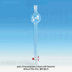 SciLab® DURAN glass Chromatography Column, with Reservoir, PTFE Cock and 24/40·24/29 Joint With Premium PTFE Cock Bore Φ2.5mm, Effective Tube-id Φ13.4~63.6/height 500mm, 조인트부 리저버형 크로마토 칼럼