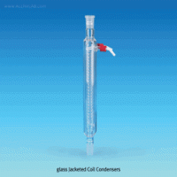 SciLab® Glass Jacketed Reflux/Coil Condenser, Safety “Screw-On” PP Connection & Joints With Interchangeable Safety PP Screw GL14 Hose Connector “Safety-Model”, 이중자켓 코일 환류 냉각기