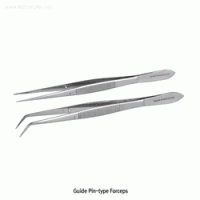 Guide Pin-type Forceps, High Grade Stainless-steel, with Straight- & Curved-type With Sharp & Ridged-Tip, L105~200mm, 가이드핀 부 스텐레스 포셉/핀셋, 비자성/비부식