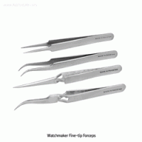 Watchmaker Fine-tip Forceps, High Grade Stainless-steel, L105 & 120mm With Straight-·Curved-·Self-closing type, Non-magnetic, 스텐레스 정밀팁 포셉/핀셋, 비자성/비부식