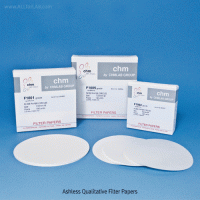 CHMLAB® Ashless Qualitative Analysis Filter Paper, Made of Refined Pulp & Pure Cotton Linters Disc- & Sheet-type, Φ25~320mm & 580×580mm, Ash Content＜0.06% Ideal for Qualitative Analysis, General Filtration, Batch Traceable, 무회 정성여과지, 분석용