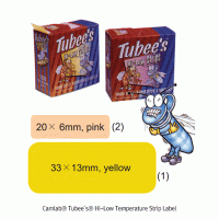 Camlab® Tubee’s® Hi-low Temperature Strip Label, -85℃+100℃, 20×6mm and 33×13mm For Use with Micro-tubes, Cryogenic Vials and Test tubes, Labels on Roll, 저온 고온 겸용 스트립 라벨