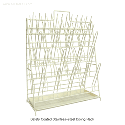 SciLab® Safety PVC Coated Steel Drying Rack, Bench-Top With 35·48·70-Peg, Single & Double-type, with Drain Tray, 스텐 건조대