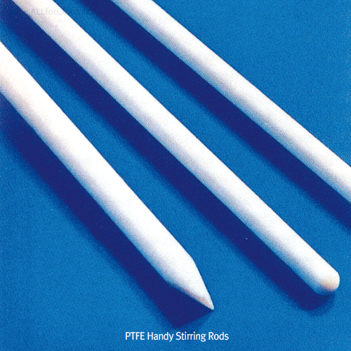Cowie® PTFE Handy Stirring Rod, Φ6 8×L200~400mmWith Steel-core or Solid PTFE, -200℃+280℃, , Teflon 핸디 교반봉