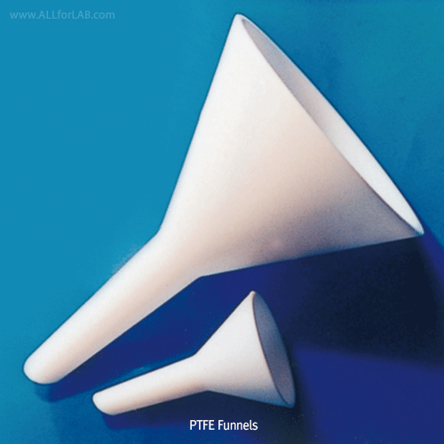 Cowie® PTFE Funnel, Heavy Wall Construction, Autoclavable,Φ30~Φ150mmIdeal for Strong Chemicals, Anti-corrosive, -200℃+280℃, , PTFE 깔때기
