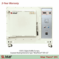 SciLab-brand® 1,000℃ Programmable Digital Muffle Furnaces,“WiseTherm® SFX”, Exposed Heating Elements-type with Digital PID Control, Short Heat-up Time, Ceramic Fiber, 4-Side Heating, with Ceramic Fiber Plate, 3~63 Lit 디지털 전기로, 디지털 PID 컨트롤 시스템, 4면 가열 방식, 히