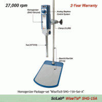 SciLab® Homogenizer with Direct Controller “WiseTis® SHG-15A”, up to 27,000 rpm, 1~2,500㎖ With Analog Stepless Control System, High Efficiency Dispersing Tools, High-Speed·High-Quality·Low Noise 균질기/호모지나이저, 아날로그 컨트롤러 내장, 초고속/저소음 모터