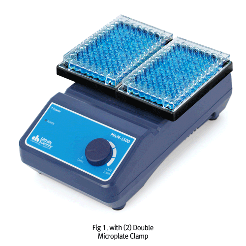 DAIHAN® Compact Functional Orbital Shaker “MIXM-1500”, with the Microplate Clamp, Max. 1,500rpm For Holding Single or Double Microplates, Continuous Operation, 소형 기능성 궤도형 쉐이커, Microplates & Tubes용