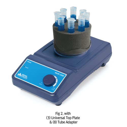 DAIHAN® Compact Functional Orbital Shaker “MIXM-1500”, with the Microplate Clamp, Max. 1,500rpm For Holding Single or Double Microplates, Continuous Operation, 소형 기능성 궤도형 쉐이커, Microplates & Tubes용