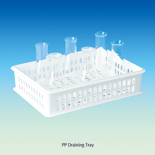 Draining Basket, PP, Stackable, White, Autoclavable, 4.5Lit Suitable for Drying·Storage·Transfer &c., Lightweight, -10℃+120℃, PP 트레이
