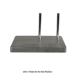 SciLab® Premium Heavy-duty Rectangular Cast-Iron Stand, Good for Burette Stand With ① Center- & ② Side-Hole for Stainless-steel Rod Φ11×h600/800mm, 중량 철제 4각 스탠드