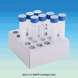 Wisd 15 & 50㎖ PP Centrifuge Tube, Ideal for Sample Storage and Transport, Conical & Self-standing BottomBulk·Individual·Racked Type, with Marking Area & Graduated, Autoclavable, PP 원심관