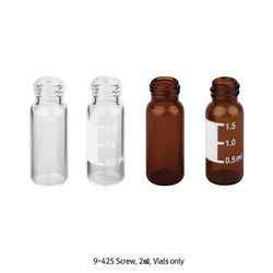 SciLab® 9-425 Screwtop 2㎖/Φ12×32 Autosampler Vial, Large Opening, Caps·Septa·Inserts ; Separately Clear & Amber, for Chromatography, Boro-glass 5.1, 2㎖ 스크류탑 오토샘플러 바이알, 캡·셉타·인써트 별매, 12×32