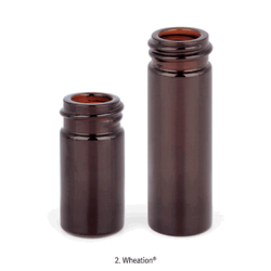 Amber “V”-Vial, Max Sample Recovery, Boro-glass 3.3 & 5.0, with V-Conical Bottom Ideal for Micro-Storage, Medicine Packaging, Trace Biological Preparation, 갈색 V-바이알, 스크류캡 and 셉타 별매
