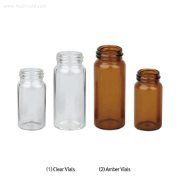 SciLab® 6~16㎖ Sample Vials, Screwcaps & Septa ; Separately With “USP-I” Boro 5.0 Glass, Clear & Amber, 6~16㎖ 샘플 바이알, 캡 & 셉타 각각 별매