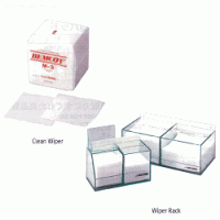 Bemcot® Clean Wiper & Rack for Clean Room, Acryl Storage Rack with Hinged Lid 2×Wipers, 150×150mm & 250×250mm, 크린룸(CR)용 와이퍼 & 케이스