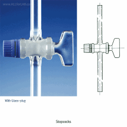 DURAN® Stopcock, Single way/Straight, Boro-glass 3.3, DIN/ISO, , 일방 콕