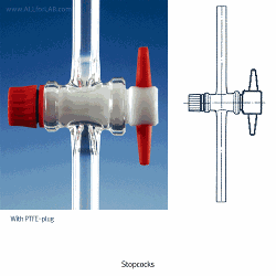 DURAN® Stopcock, Single way/Straight, Boro-glass 3.3, DIN/ISO, , 일방 콕