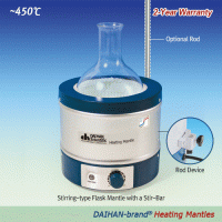 DAIHAN® Aluminium-case Flask Heating Mantle, (1) Basic & (2) Stirring-type, 450℃, 50~20,000㎖With Built-in Temp Controller, with/without Mag-stir Speed Control, with Certi. & Traceability라운드플라스크용 히팅맨틀, 온도 조절기 내장, “기본형” 및 “ 자석교반형”, Ni-Cr 열선 내장