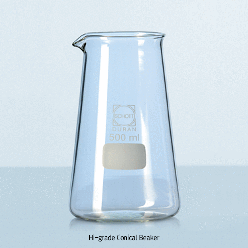 DURAN® Premium Conical Beaker, Philips Form, 150·250·500㎖ With Spout, without Graduation, Autoclavable, 코니컬 비커