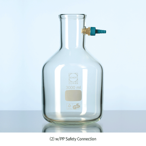 DURAN® Premium 3~20 Lit Filtering Bottle, Boro-glassα3.3 For High Vacuum, Heavy-Duty, 3~20Lit 여과병