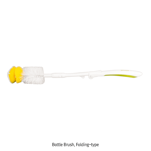 Bottle Brush, Folding(adjustable length)-type, Double Structure BristleIdeal for Cleaning Bottom & Shoulders of Bottles, 바틀 브러쉬