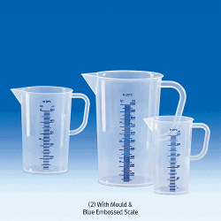VITLAB® PP High-quality Tall Beakers, with Handle & Graduation, 50~5,000㎖Suitable for Foodstuff, DIN/ISO, 125/140℃, Autoclavable, PP 고품질/정밀형 톨비커, 핸들부