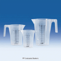 VITLAB® PP Hanger Handled Pitcher, Stackable, Black Graduation, 250~3,000㎖ Suitable for Foodstuff, 0℃~125/140℃, PP 행거 핸들 피처, 흑색눈금