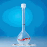 VITLAB® PMP B-class Volumetric Flask, with GL-Screwcap & Stopper, DIN/ISO, 10~1,000㎖With Individually Adjusted Ring-mark, 0℃~150℃-Stable, , PMP 메스/용량 플라스크, B-급, 적색침투눈금