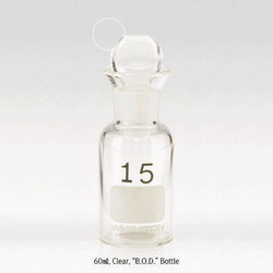 Wheaton® Premium B.O.D. Bottle, with Bar-coded & Numbered, ASTM·EPA·USP With White Marking Area & Glass “Robotic” Stopper, The Best B.O.D. 바틀