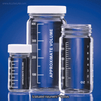 Wheaton® ValumetricTM Clear Straight Sided Bottle, CLEANPACKTM, Tall-form, 30~500㎖ Dual Matrics Fine Graduation(㎖ & oz), Chemical Resist PP Screwcap, ASTM·EPA·USP, 정밀눈금 大 광구병/자