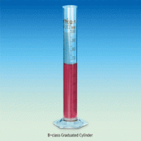 “witeg” B-class Graduated Cylinder, with Spout, Tall-form, 5~2,000㎖ With Hexagonal Base·Amber Stain Scale, DURAN Glass 3.3, DIN/ISO, B급 메스실린더, 갈색침투눈금