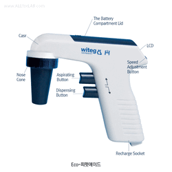 “witeg” Premium Rechargeable Pipet Aid, with LCD Display, for 0.1㎖~100㎖ Pipets, 200g With 6 Different Speed Levels, Light Weight, Rechargeable Battery, 프리미엄급 피펫에이드, 재충전식, KC인증
