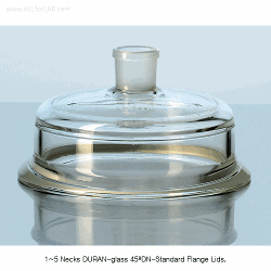 1 ~ 5 Necks DURAN-glass 45°DN-Standard Flange Lid, for Reaction Vessels, 14/23, 24/40, and 34/45With Perfect Compatibility, Chemical & Heat-Resistant, 45° DN- 표준 플랜지 반응조 뚜껑, 완벽한 호환성