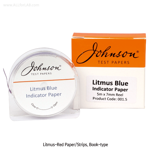 Johnson® Litmus-Blue·Red·Neutral (Book & Roll-type) Paper, for Simple Test of pH-Acidity·Alkalinity of a Solution “ 리트머스” 페이퍼, 용액의 pH - 간편시험지, 북 & 롤-타입