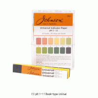 Johnson pH 1~11 Universal Test Paper, Book & Roll-type, with Standard Color-Chart 11-Step Color Reaction, pH 1~11 만능시험지, 용액의 pH 를 11-Steps의 색상변화로 측정함