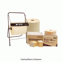 Say+® Disposable Brown Cleaning Wiper & Dispenser, Made of 100% Virgin Natural Pulp With Special Embossing Texture, 4-Layer, Wiping Water·Oil·Grease·Almost Solvent, 갈색 일회용 종이와이퍼